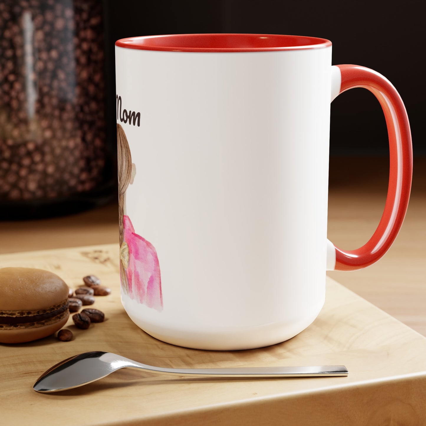Two-Tone Coffee Mugs, 15oz, Dog Mom