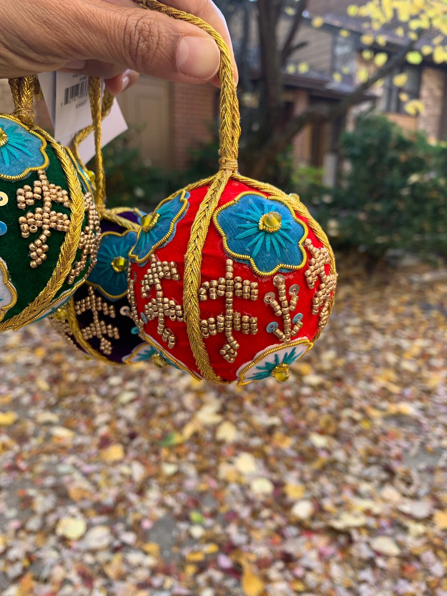 Zardozi Ball Ornaments - Set of 3