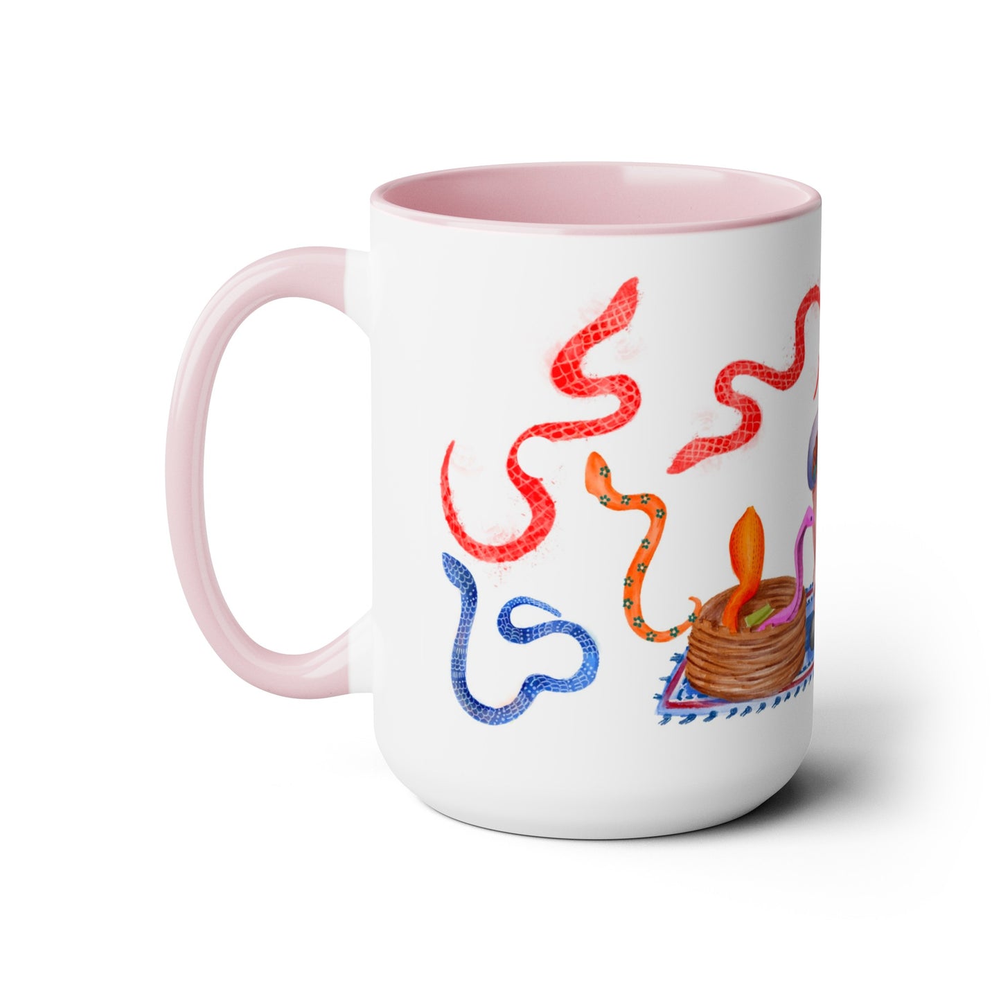 Two-Tone Coffee Mugs, 15oz, Snake Charmer