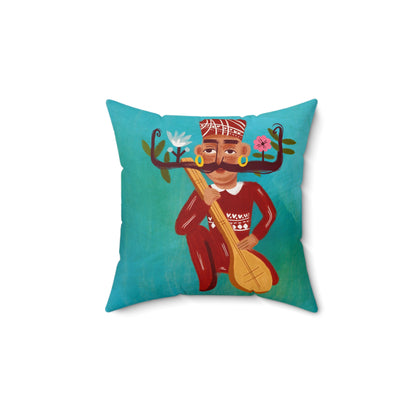 Stache Beats Spun Polyester Square Pillow