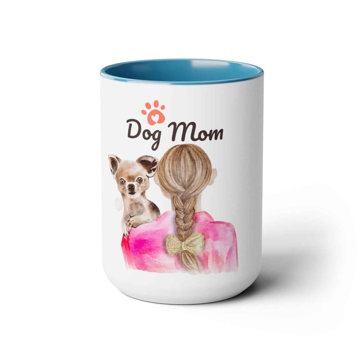 Two-Tone Coffee Mugs, 15oz, Dog Mom
