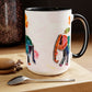 Two-Tone Coffee Mugs, 15oz, Kirigami Elephant Flower