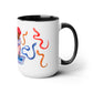 Two-Tone Coffee Mugs, 15oz, Snake Charmer