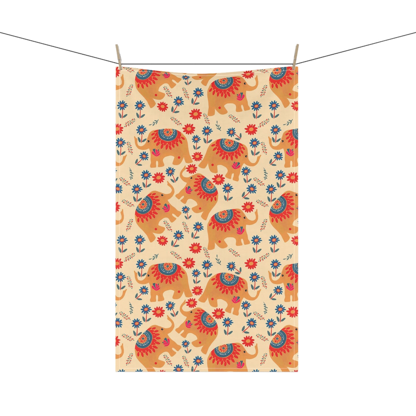 Happy Elephants Kitchen Towel