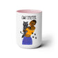 Two-Tone Coffee Mugs, 15oz, Cat Mom
