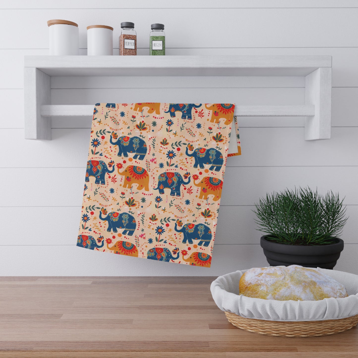 Lucky Elephants Kitchen Towel