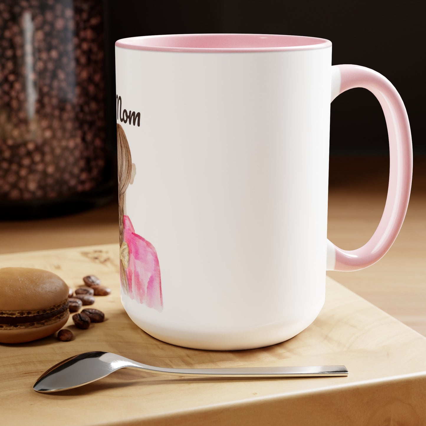 Two-Tone Coffee Mugs, 15oz, Dog Mom