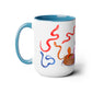 Two-Tone Coffee Mugs, 15oz, Snake Charmer