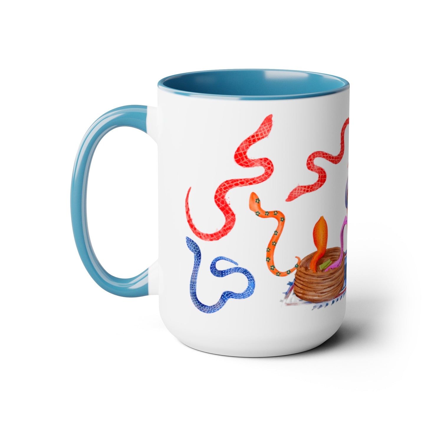 Two-Tone Coffee Mugs, 15oz, Snake Charmer