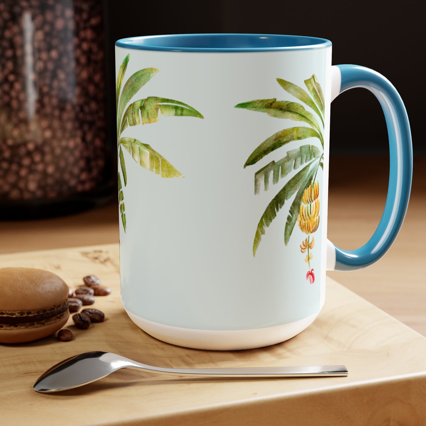 Two-Tone Coffee Mugs, 15oz, Go Bananas
