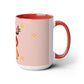 Two-Tone Coffee Mugs, 15oz, Stache Beats