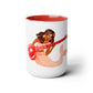 Two-Tone Coffee Mugs, 15oz, Indian Mermaid