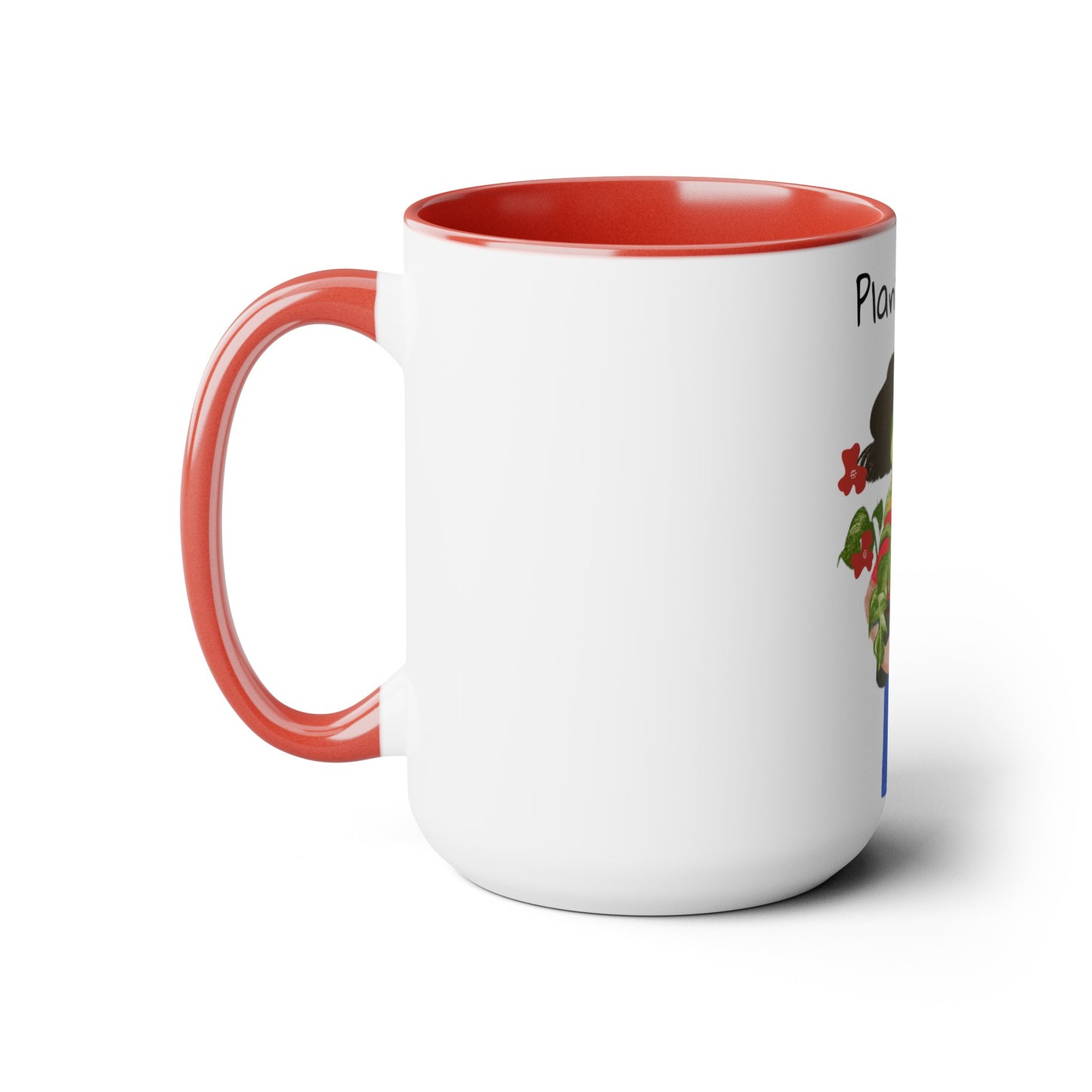 Two-Tone Coffee Mugs, 15oz, Plant Mom