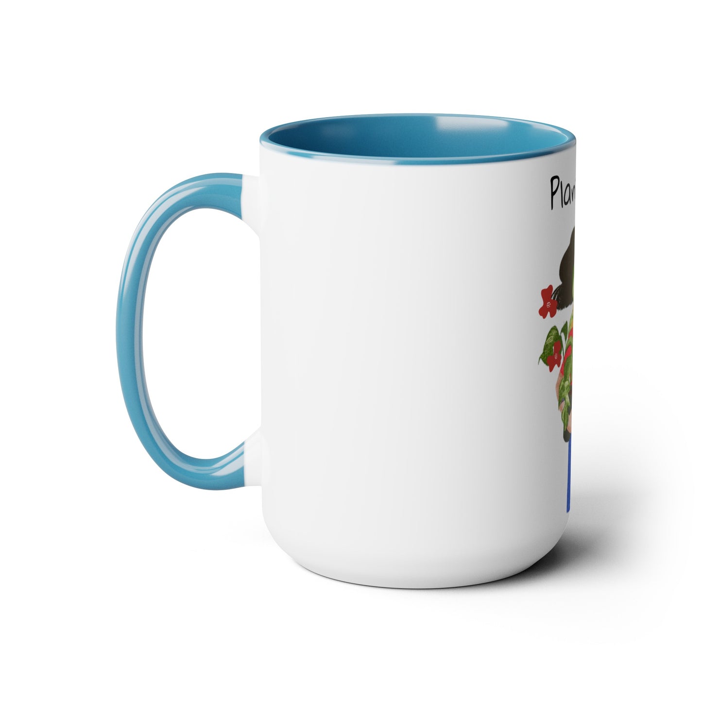 Two-Tone Coffee Mugs, 15oz, Plant Mom