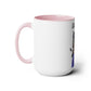 Two-Tone Coffee Mugs, 15oz, Cat Mom