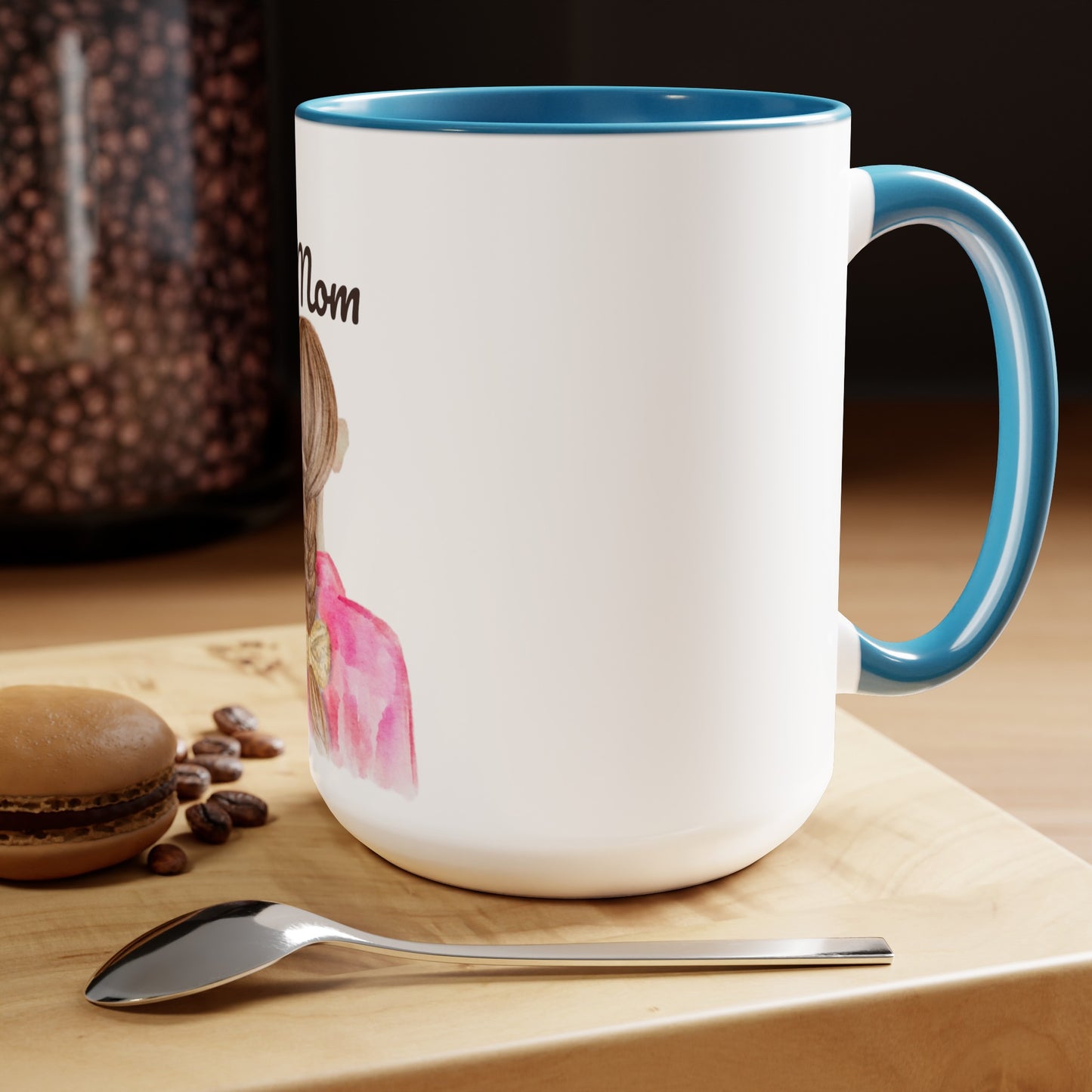 Two-Tone Coffee Mugs, 15oz, Dog Mom