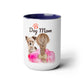 Two-Tone Coffee Mugs, 15oz, Dog Mom