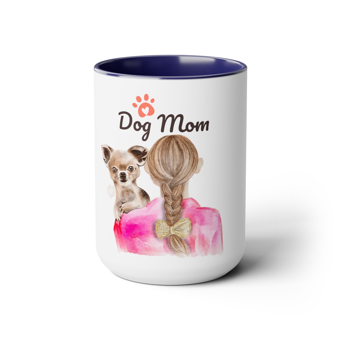 Two-Tone Coffee Mugs, 15oz, Dog Mom