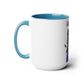 Two-Tone Coffee Mugs, 15oz, Cat Mom
