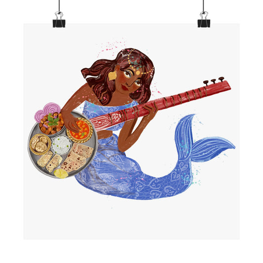Mermaid Coastal Vibes Matte Vertical Posters