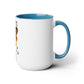 Two-Tone Coffee Mugs, 15oz, Cat Mom