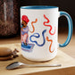 Two-Tone Coffee Mugs, 15oz, Snake Charmer