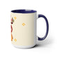Two-Tone Coffee Mugs, 15oz, Stache Beats