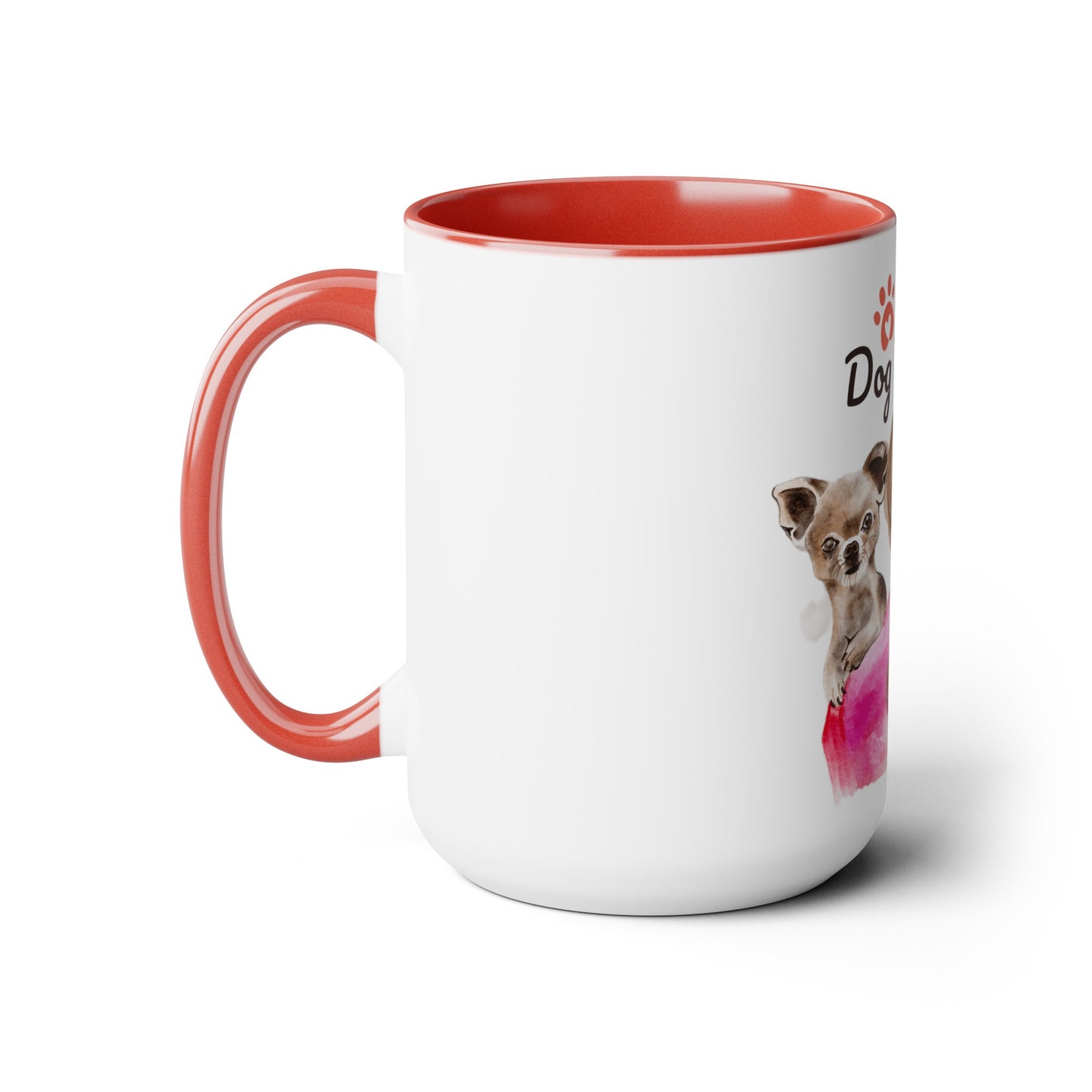 Two-Tone Coffee Mugs, 15oz, Dog Mom