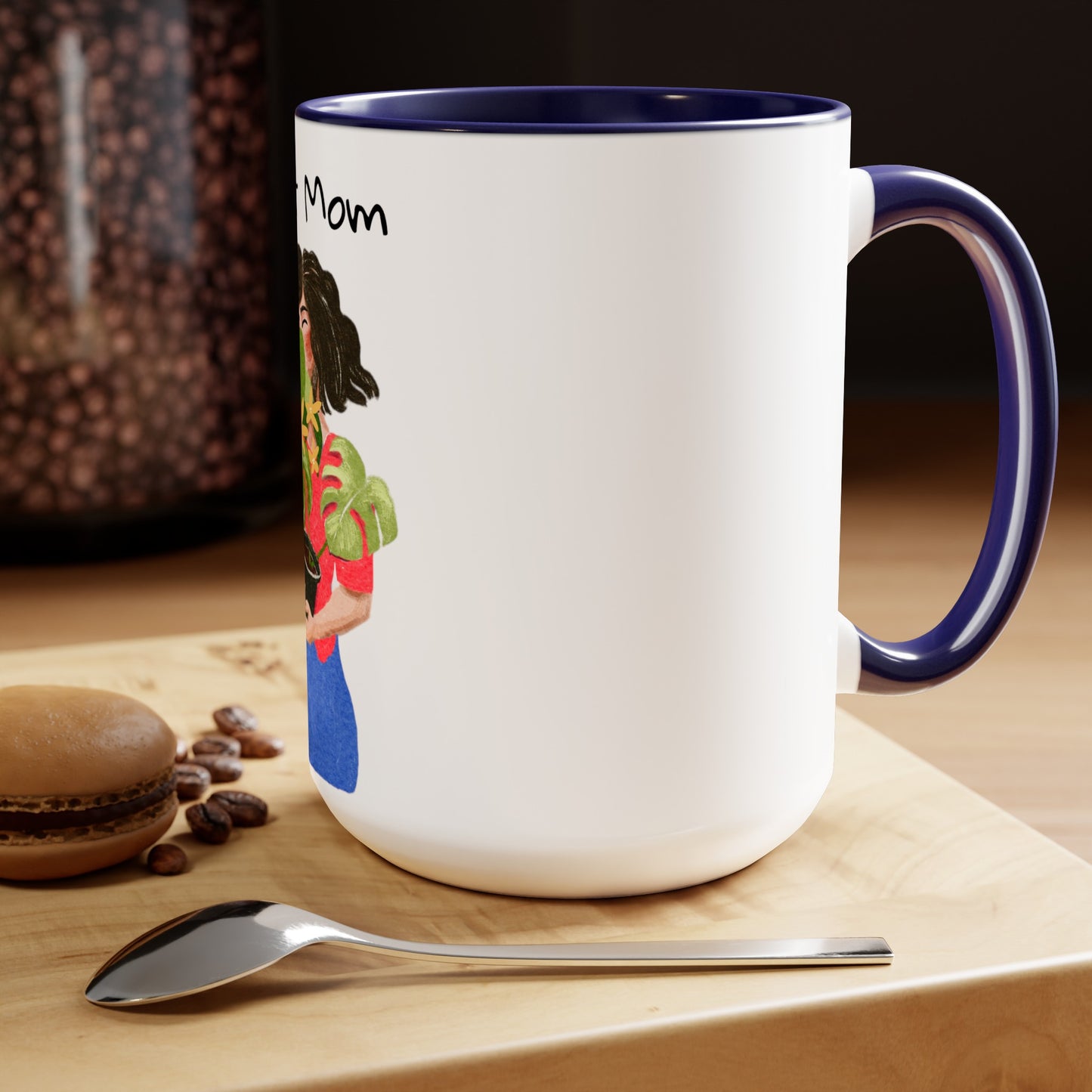 Two-Tone Coffee Mugs, 15oz, Plant Mom
