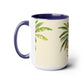 Two-Tone Coffee Mugs, 15oz, Go Bananas