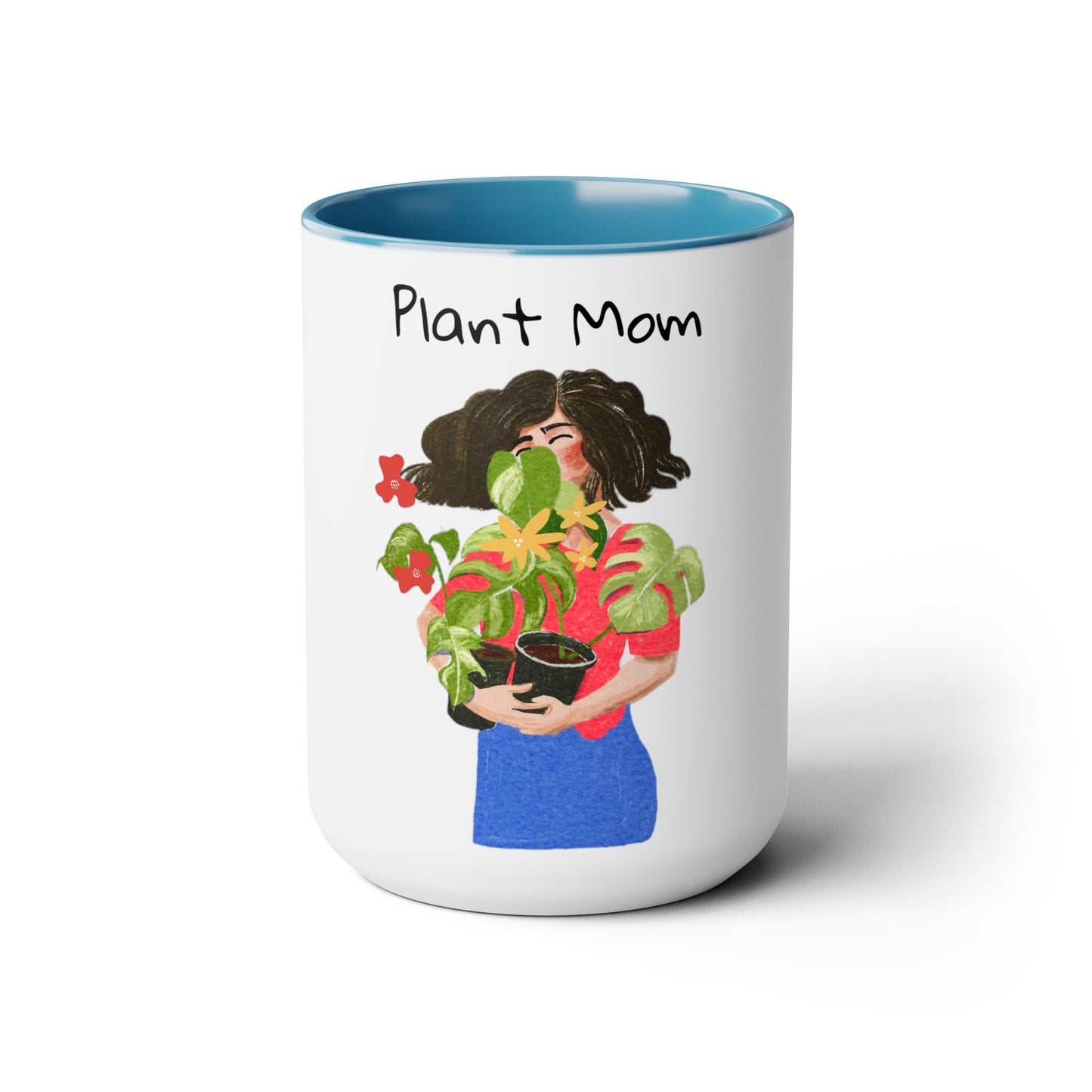 Two-Tone Coffee Mugs, 15oz, Plant Mom