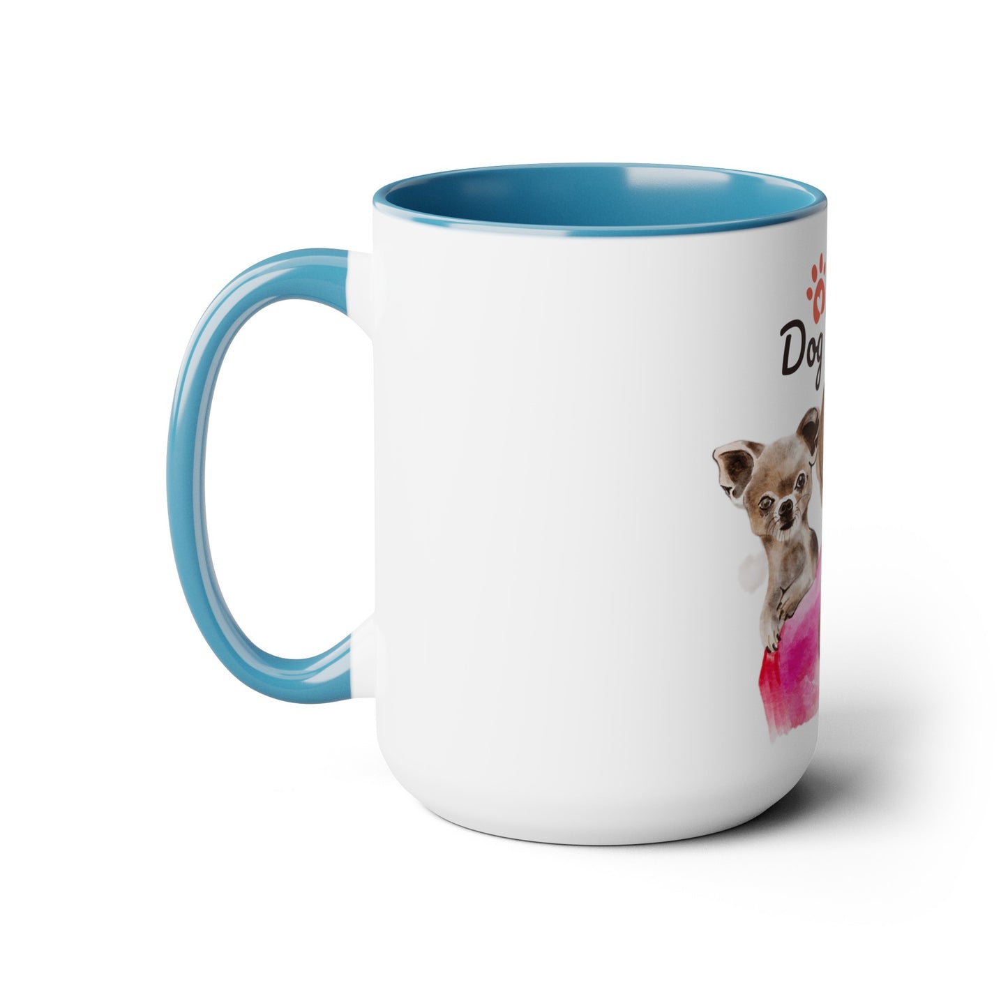 Two-Tone Coffee Mugs, 15oz, Dog Mom