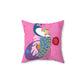 Peacock Spun Polyester Square Pillow