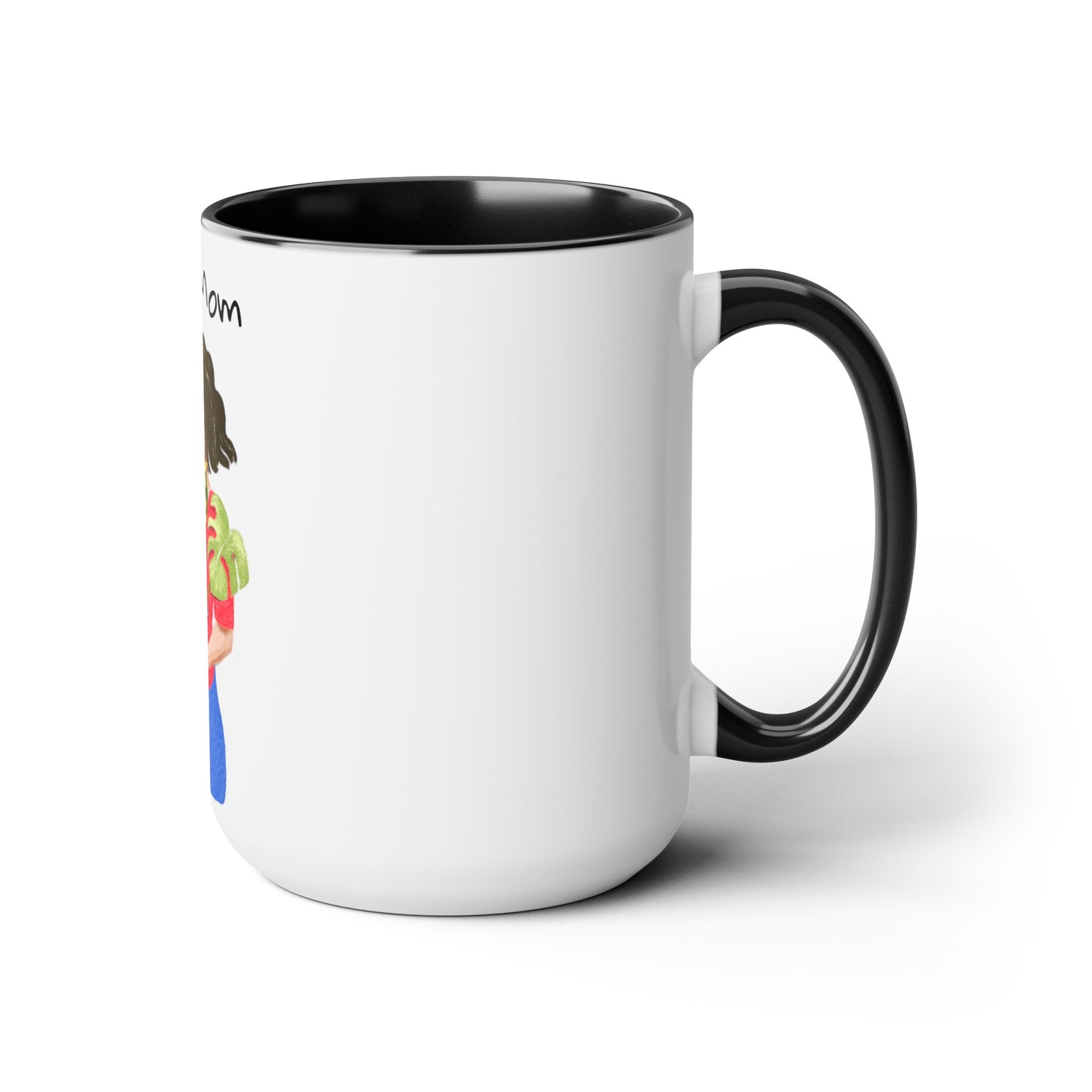 Two-Tone Coffee Mugs, 15oz, Plant Mom