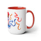 Two-Tone Coffee Mugs, 15oz, Snake Charmer