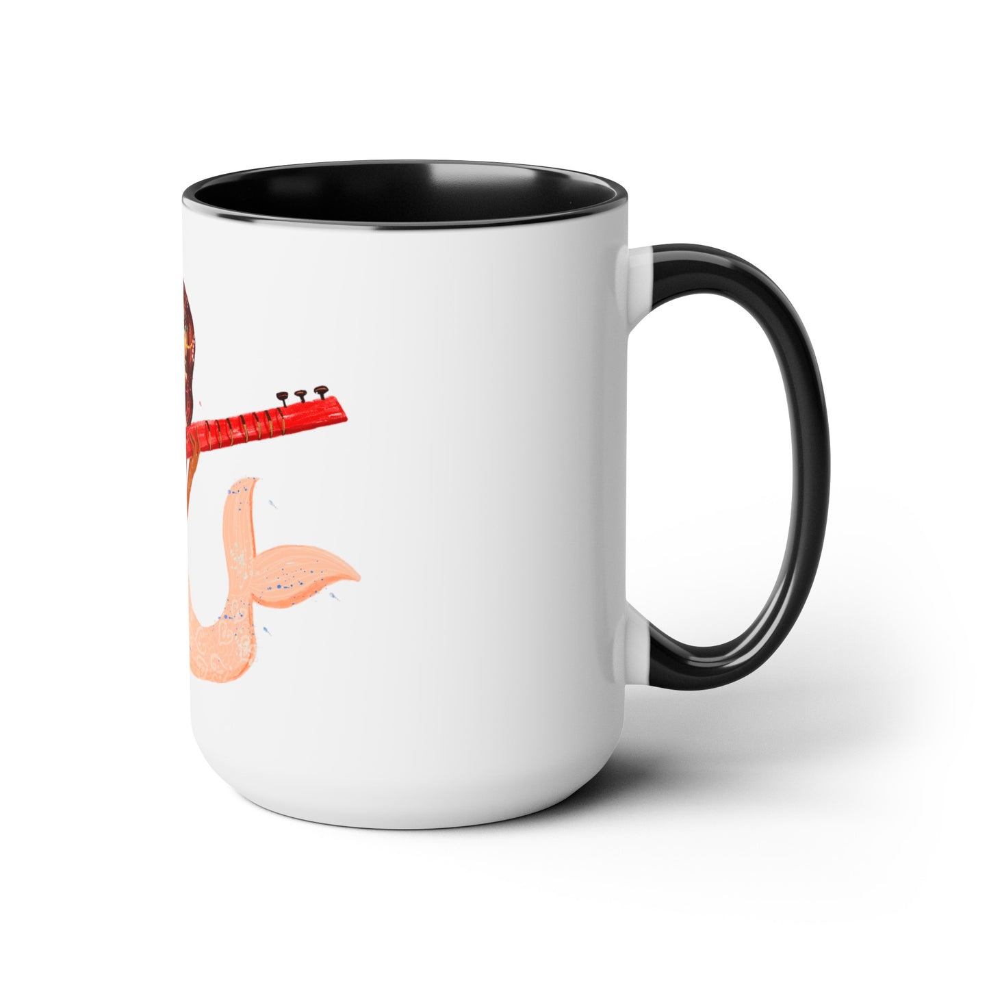 Two-Tone Coffee Mugs, 15oz, Indian Mermaid