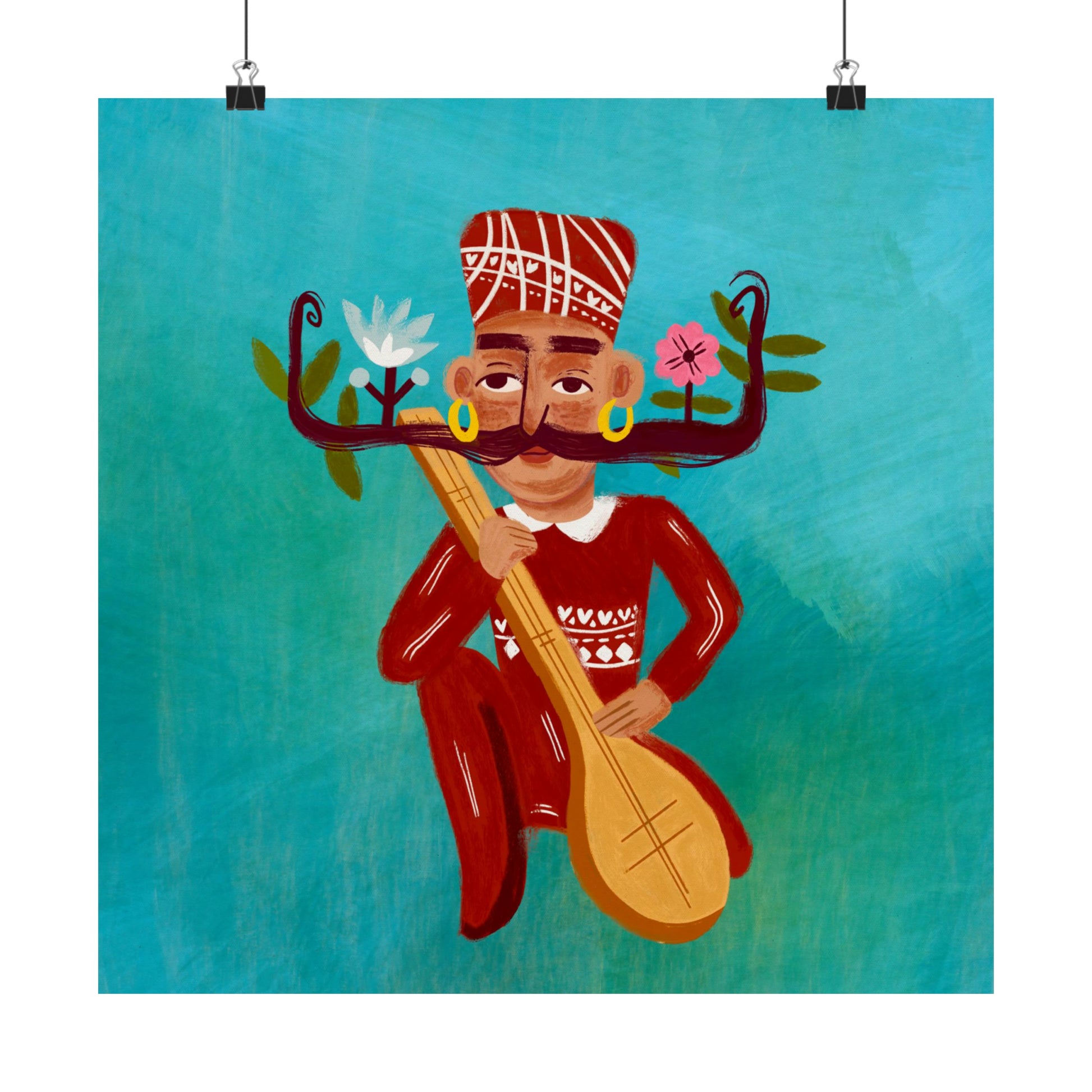 Stache Beats Matte Poster