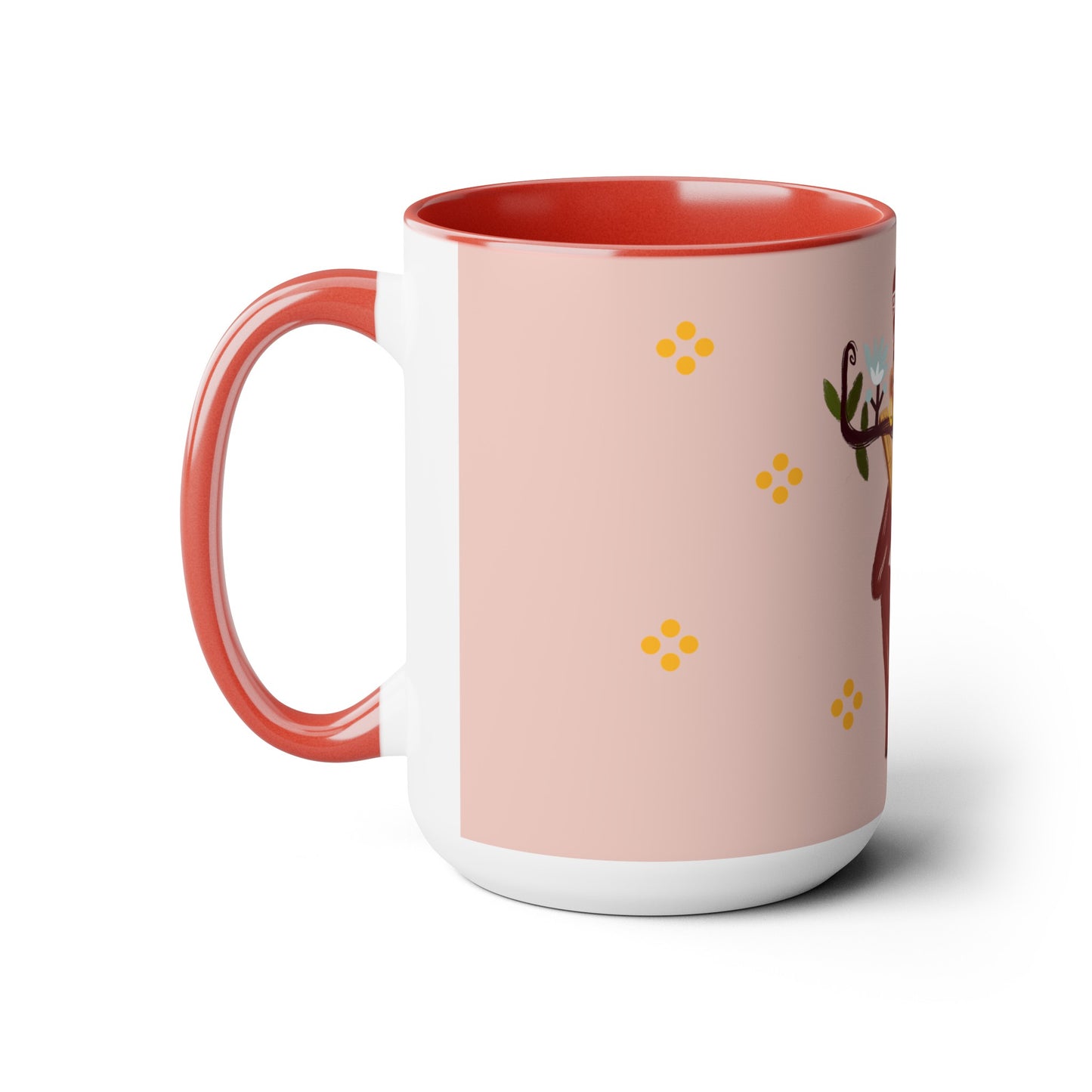 Two-Tone Coffee Mugs, 15oz, Stache Beats