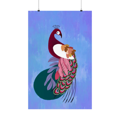 Peacock Dreams Matte Vertical Poster