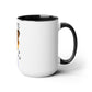 Two-Tone Coffee Mugs, 15oz, Cat Mom