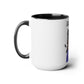 Two-Tone Coffee Mugs, 15oz, Cat Mom
