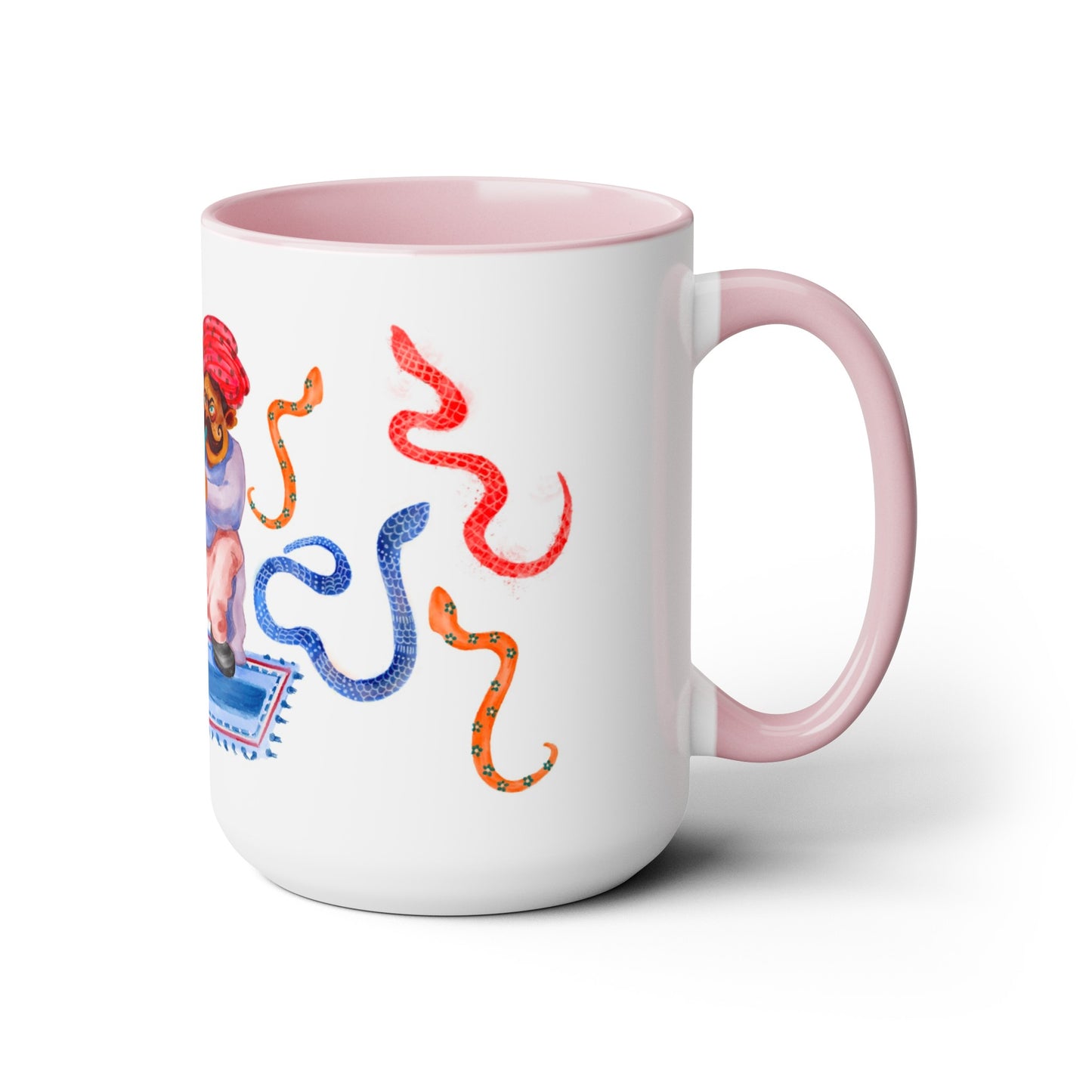 Two-Tone Coffee Mugs, 15oz, Snake Charmer