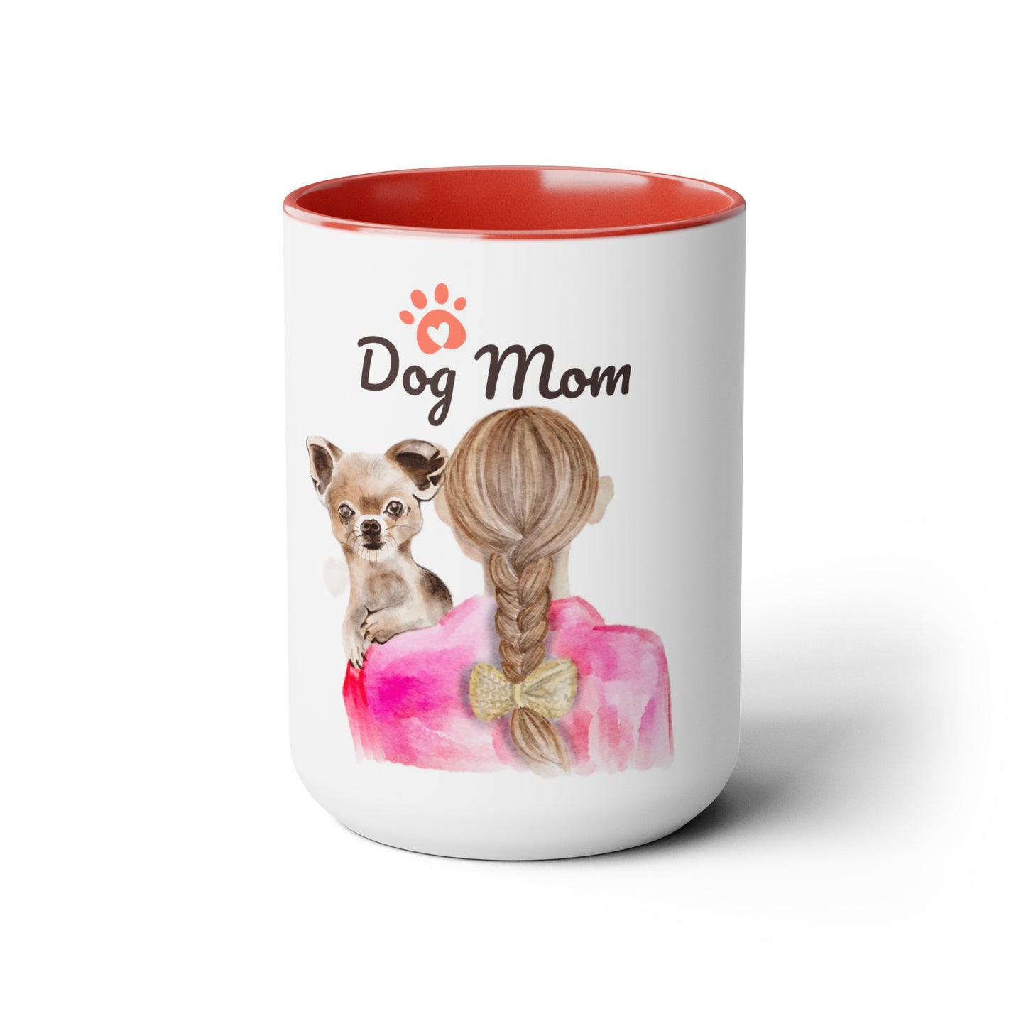 Two-Tone Coffee Mugs, 15oz, Dog Mom