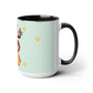 Two-Tone Coffee Mugs, 15oz, Stache Beats