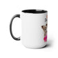 Two-Tone Coffee Mugs, 15oz, Dog Mom