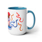 Two-Tone Coffee Mugs, 15oz, Snake Charmer