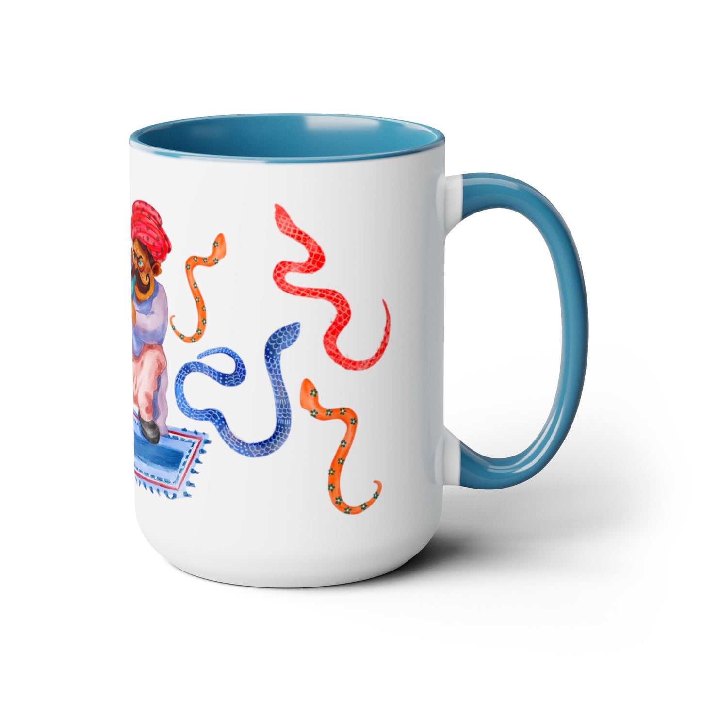 Two-Tone Coffee Mugs, 15oz, Snake Charmer