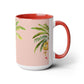 Two-Tone Coffee Mugs, 15oz, Go Bananas