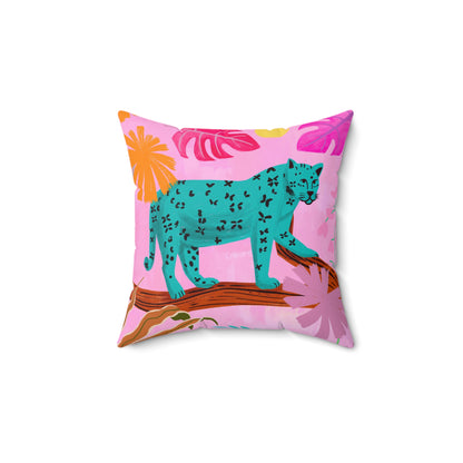 Blue Panther Spun Polyester Square Pillow