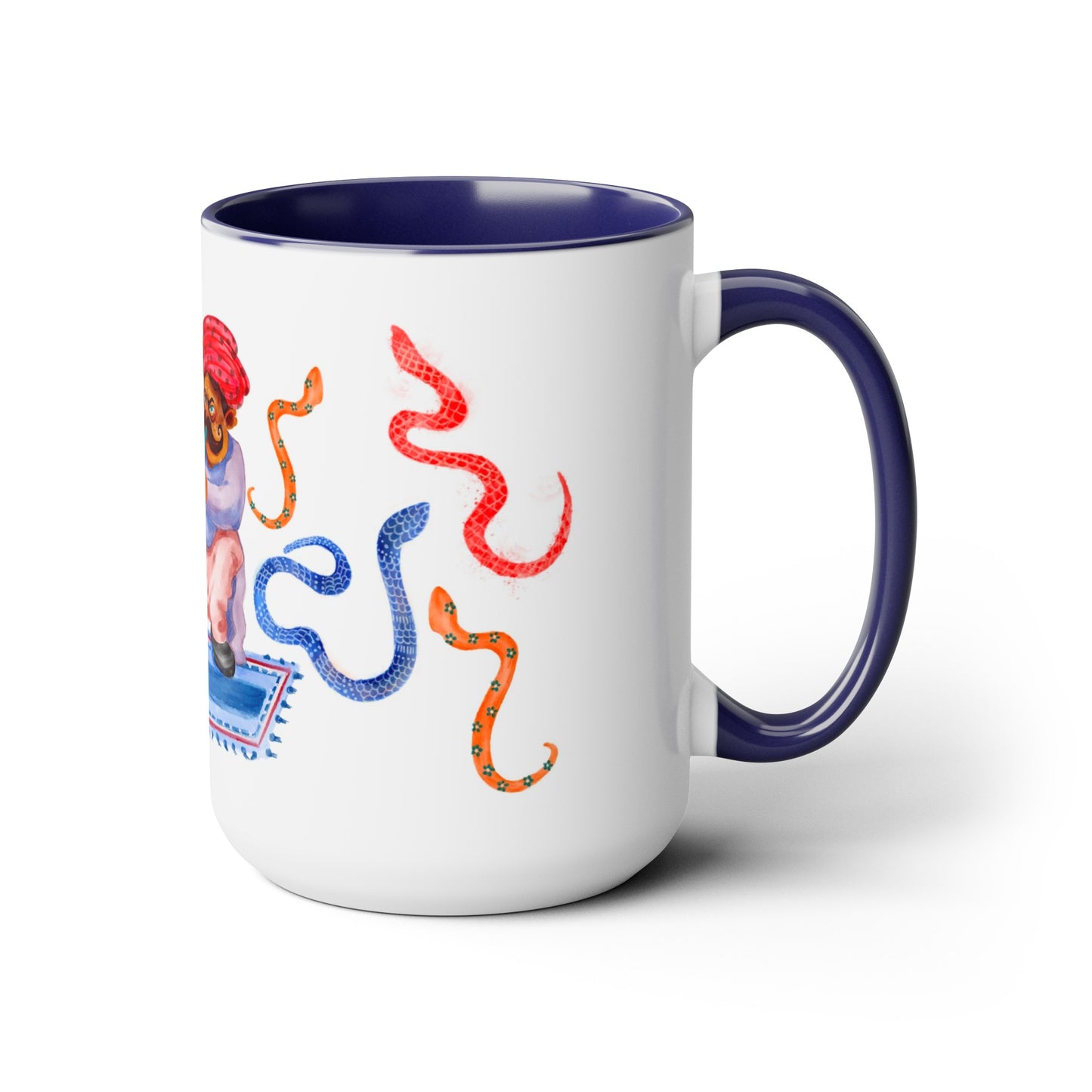 Two-Tone Coffee Mugs, 15oz, Snake Charmer